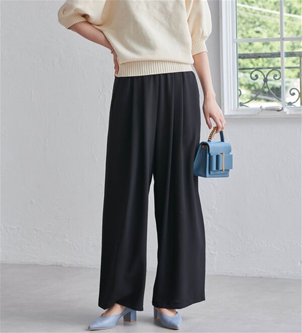 RANAN（ラナン）の「ひんやり！リラックスタックワイドパンツ（ワイドパンツ・ガウチョ）」｜詳細画像