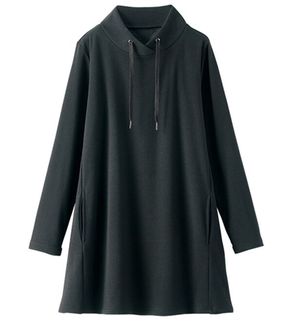 BELLUNA（ベルーナ）の「まるで着る毛布！静電防止付裏ファーフード風チュニック（チュニック）」｜黒