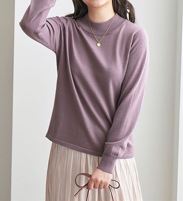 BELLUNA（ベルーナ）の「洗える！メリノウール１００％ハイネックセーター（ニット・セーター）」｜詳細画像