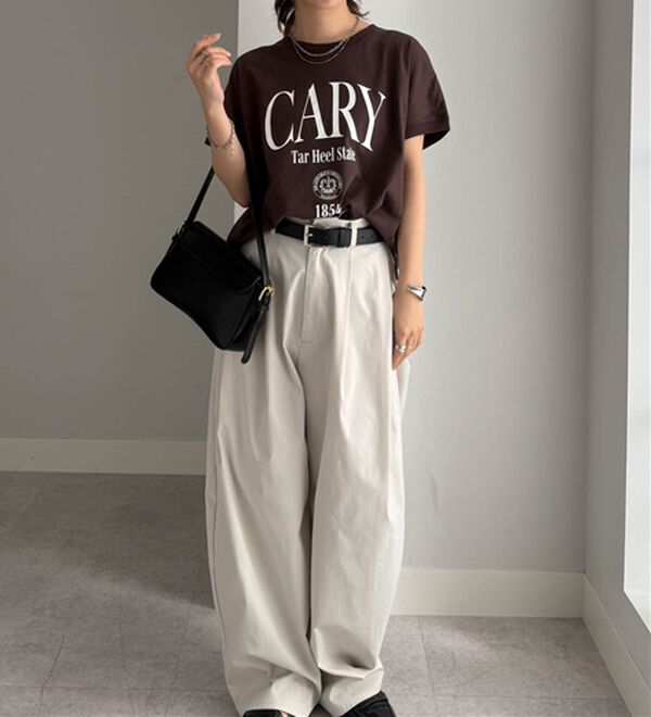 RANAN（ラナン）の「【汗シミ防止】カレッジロゴプリントT（Tシャツ）」｜詳細画像
