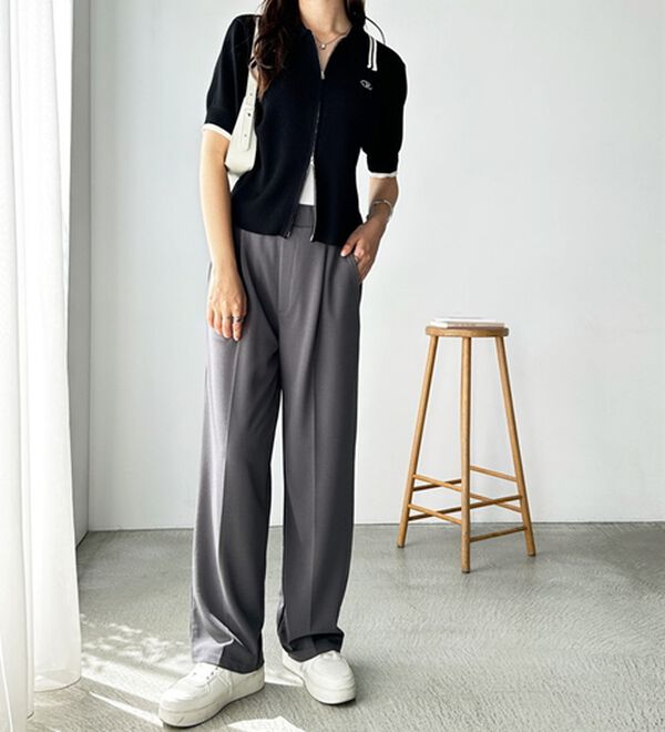 GeeRA（ジーラ）の「美脚魅せタックワイドスラックスパンツ（ワイドパンツ・ガウチョ）」｜詳細画像