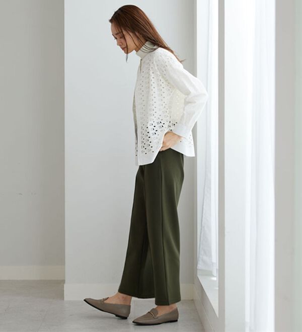 BELLUNA（ベルーナ）の「【快適Ｌａｂ．】裏起毛ジョーゼット素材ワイドパンツ（ワイドパンツ・ガウチョ）」｜詳細画像