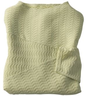 BELLUNA（ベルーナ）の「波柄ジャカード切替デザインプルオーバー（カットソー）」｜イエローグリーン