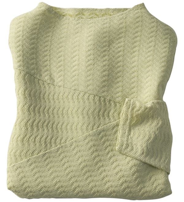 BELLUNA（ベルーナ）の「波柄ジャカード切替デザインプルオーバー（カットソー）」｜イエローグリーン