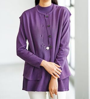 BELLUNA（ベルーナ）の「前後２ｗａｙベスト付ニットアンサンブル（アンサンブル）」｜詳細画像