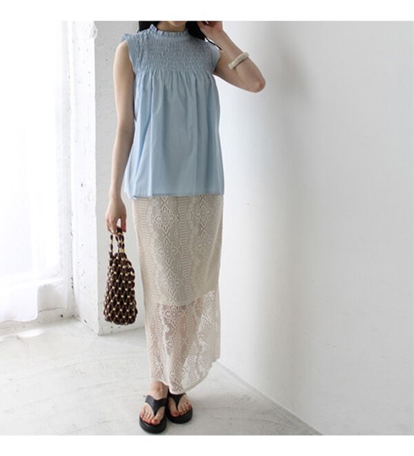 GeeRA（ジーラ）の「ストライプシャーリングブラウス（アンサンブル）」｜詳細画像