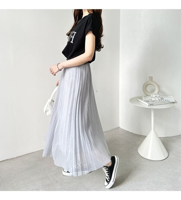 GeeRA（ジーラ）の「ラメプリーツロングスカート（ロングスカート）」｜詳細画像