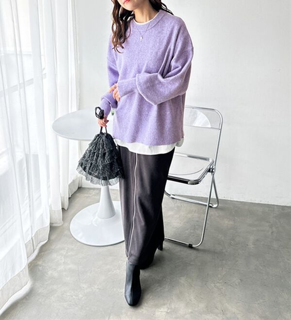 GeeRA（ジーラ）の「ゆるっと柔らか！袖ボリュームメランジニット（ニット・セーター）」｜詳細画像