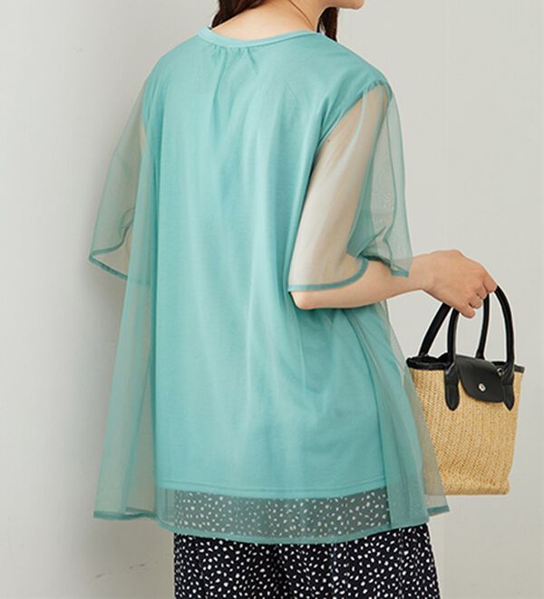 BELLUNA（ベルーナ）の「ふわり涼やか！チュール重ねチュニック（チュニック）」｜詳細画像