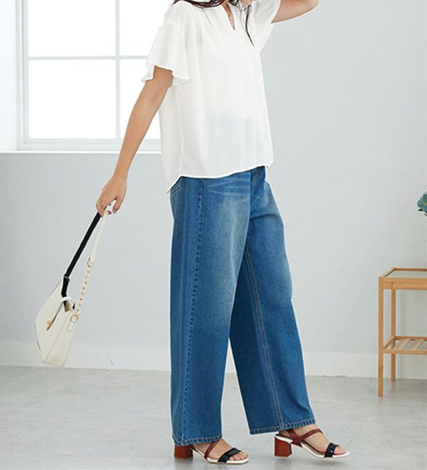 GeeRA（ジーラ）の「サラサラ涼しい！着やせも叶うフレアー袖ブラウス（ブラウス）」｜詳細画像