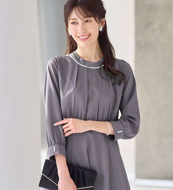 alotta（アロッタ）の「上品光沢フレアーワンピース（その他ワンピース）」｜詳細画像