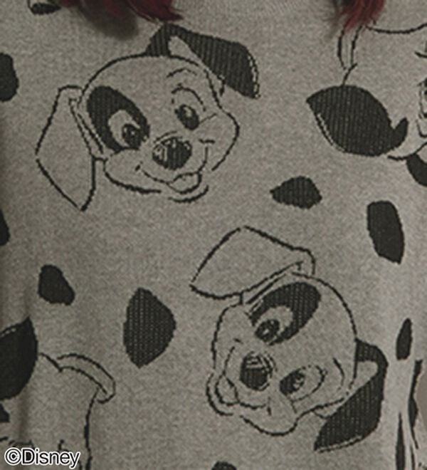 BELLUNA（ベルーナ）の「＜Ｄｉｓｎｅｙ＞【１０１匹ワンちゃん】総柄ジャカードゆったりセーター（ニット・セーター）」｜詳細画像