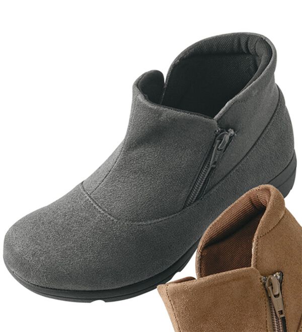 ルフラン（ルフラン）の「＜あとりえＯＫＡＤＡ＞５Ｅ軽量防水Ｗファスナーブーツ（ブーツ）」｜チャコール