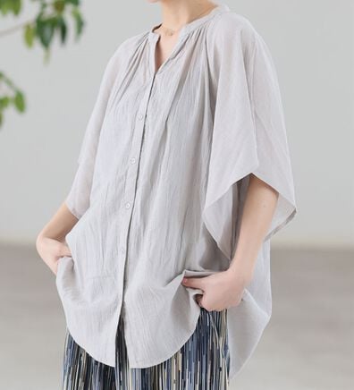 A HAPPY MARILYN（アハッピーマリリン）の「【Ｌ～６Ｌ】【風通るプレミアム】フレアスリーブワイドブラウス（ブラウス）」