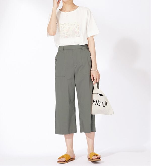 BELLUNA（ベルーナ）の「サラリ綿混ベイカーキュロットパンツ（その他パンツ）」｜詳細画像