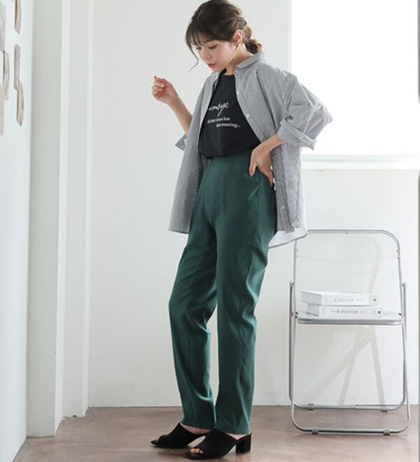 A HAPPY MARILYN（アハッピーマリリン）の「【Ｍ～８Ｌ】【楽冷】接触冷感ストレッチ美脚レギンスパンツ（フルレングスパンツ）」｜詳細画像