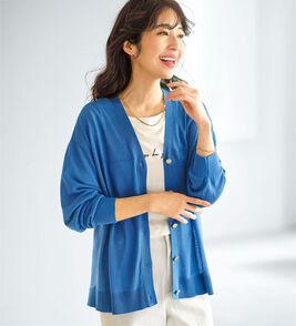 BELLUNA（ベルーナ）の「【快適Ｌａｂ．】シャリ冷！洗える多機能ニットカーディガン（ニットカーディガン）」