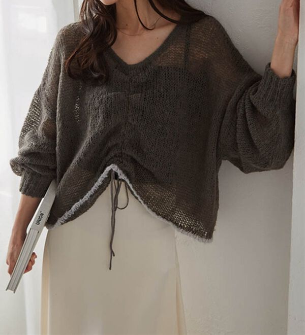 RANAN（ラナン）の「モヘアライク２ＷＡＹギャザーニット（ニット・セーター）」｜詳細画像