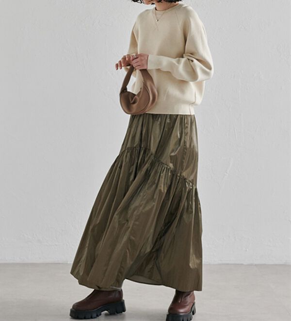 RANAN（ラナン）の「メタリックラウンドティアードスカート（ロングスカート）」｜詳細画像