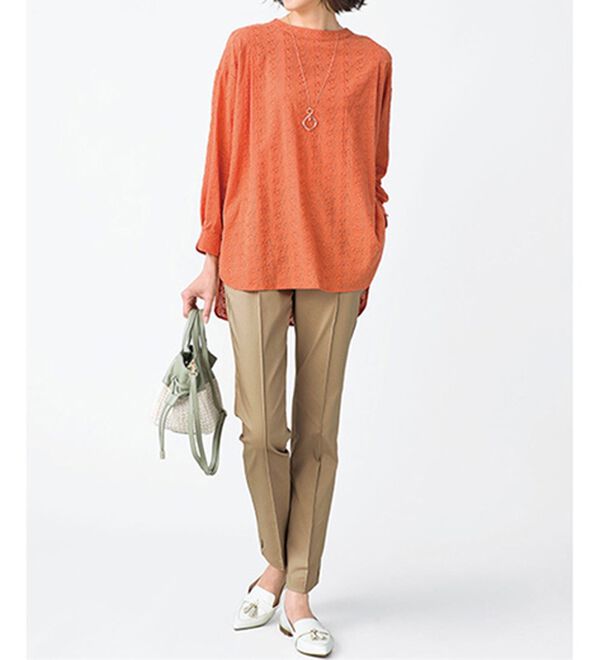 VINNO（ヴィノ）の「＜日本製＞クレンゼ（Ｒ）使用・ピンタックテーパードパンツ（テーパードパンツ）」｜詳細画像