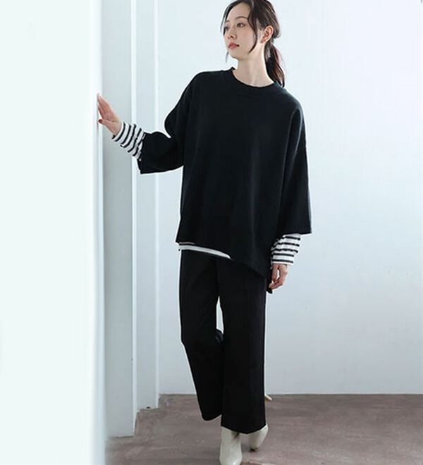 「【Ｌ～６Ｌ】重ね着を楽しむレイヤード専用ニットプルオーバー（ニット・セーター）」｜詳細画像