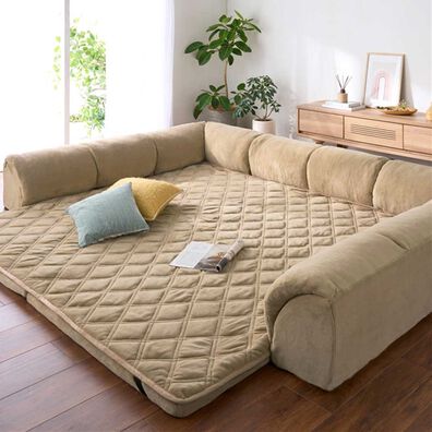 iellio（イエリオ）の「ゆったり・まったりクッション一体型ラグ＜フロアソファ・ローソファー＞（ラグ）」