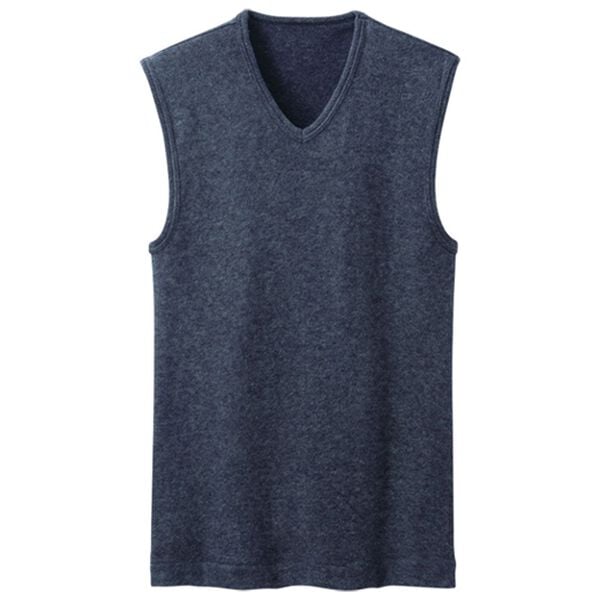 「日本製　３重奏のぬくもりエア３インナー　Ｖベスト（メンズ肌着・インナーウェア）」｜詳細画像