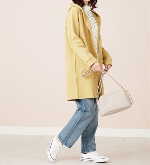 BELLUNA（ベルーナ）の「ボーダージャカード素材フードカーディガン（その他ジャケット）」｜詳細画像