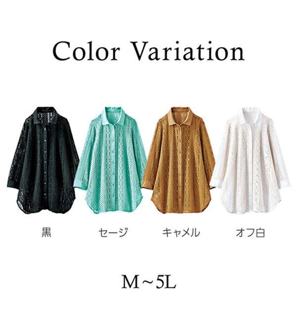 BELLUNA（ベルーナ）の「総レースデザインシャツチュニック（チュニック）」｜詳細画像