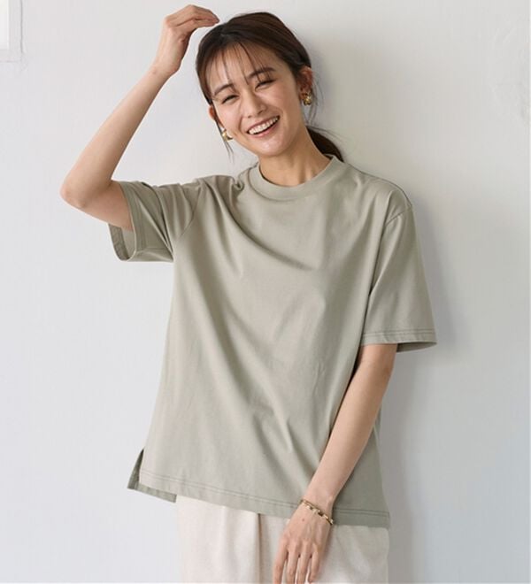 BELLUNA（ベルーナ）の「【選べる袖丈】＜エアリーアイスコットン＞オーバーサイズＴシャツ（カットソー）」｜詳細画像