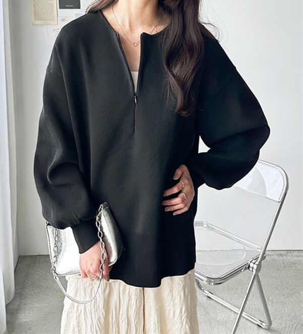 GeeRA（ジーラ）の「ハーフジップニットプルオーバー（ニット・セーター）」｜詳細画像