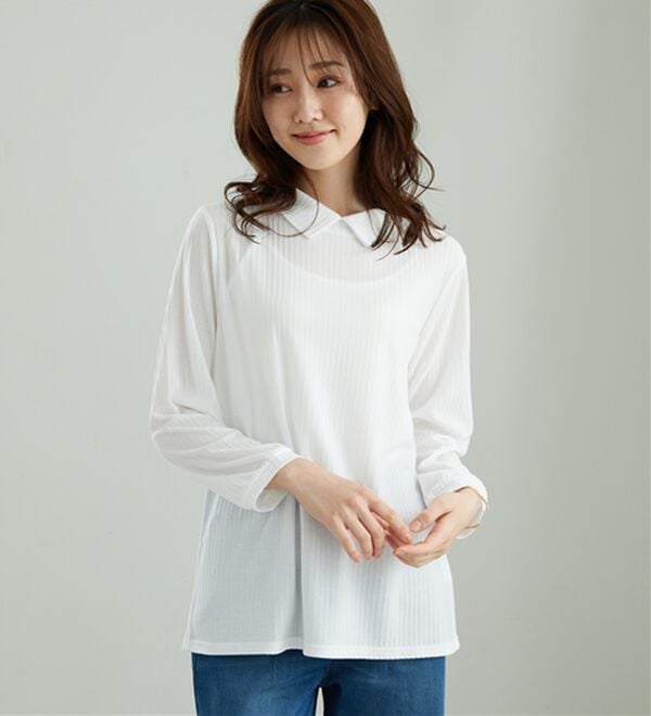 BELLUNA（ベルーナ）の「【インナー付き】透かしドルマンベストアンサンブル（アンサンブル）」｜詳細画像