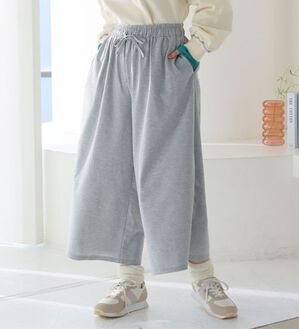 A HAPPY MARILYN（アハッピーマリリン）の「【Ｌ～８Ｌ】選べる身長別＆デザイン　ゆるっと楽ちん　ミニ裏毛　フレアスカート＆ワイドパンツ（ワイドパンツ・ガウチョ）」｜パンツ／グレー