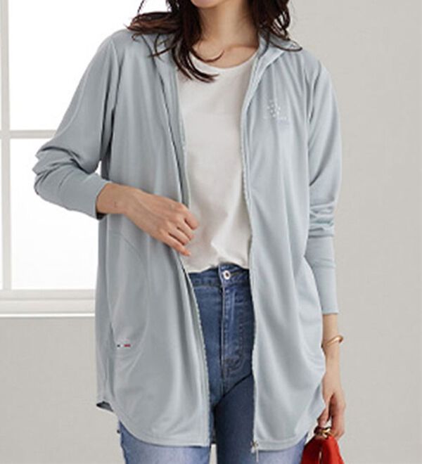 BELLUNA（ベルーナ）の「＜ＥＬＬＥ　Ａｃｔｉｖｅ＞ＵＶ対策ロングパーカー（パーカー）」｜ミント