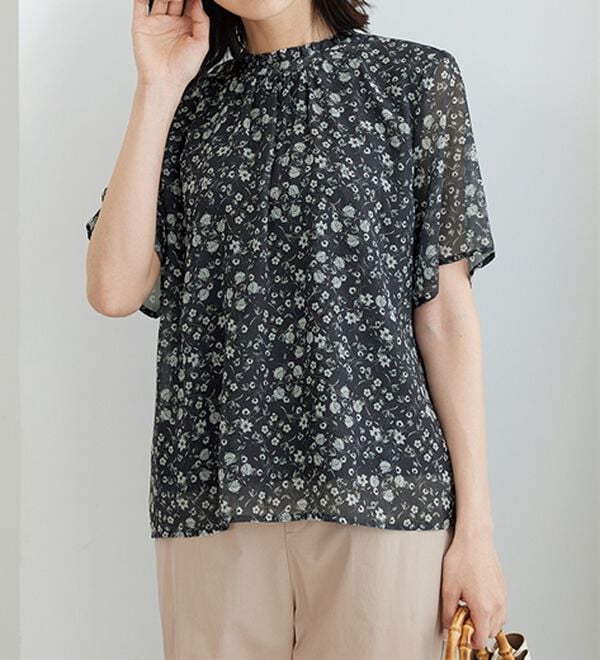 BELLUNA（ベルーナ）の「〈日比谷花壇〉フリル衿シフォンブラウス（ブラウス）」｜詳細画像