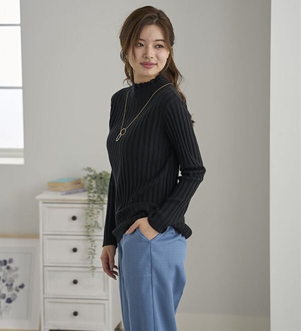 BELLUNA（ベルーナ）の「ウール入りウォッシャブルセーター（ニット・セーター）」｜詳細画像