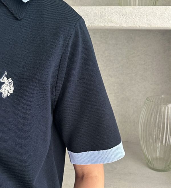 GeeRA（ジーラ）の「【ＵＳ．ＰＯＬＯ．ＡＳＳＮ】衿付ポロニットトップス（ニット・セーター）」｜詳細画像