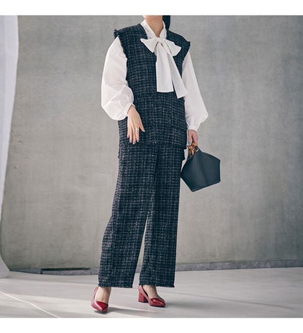 RANAN（ラナン）の「ツイードワイドパンツ（フルレングスパンツ）」｜詳細画像