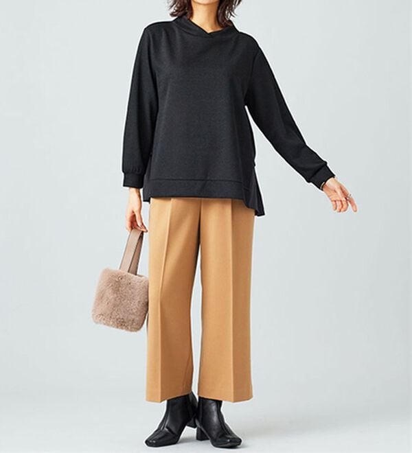 BELLUNA（ベルーナ）の「サマ見え（ウォーム）ベルト付ワイドパンツ（ワイドパンツ・ガウチョ）」｜詳細画像