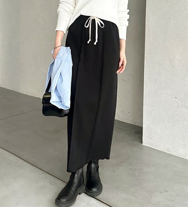 GeeRA（ジーラ）の「すっきり見え！フロントラインスウェットナロースカート（ロングスカート）」｜詳細画像