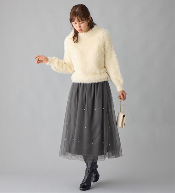 上品パール付きチュールスカート - ベルーナ【公式】 