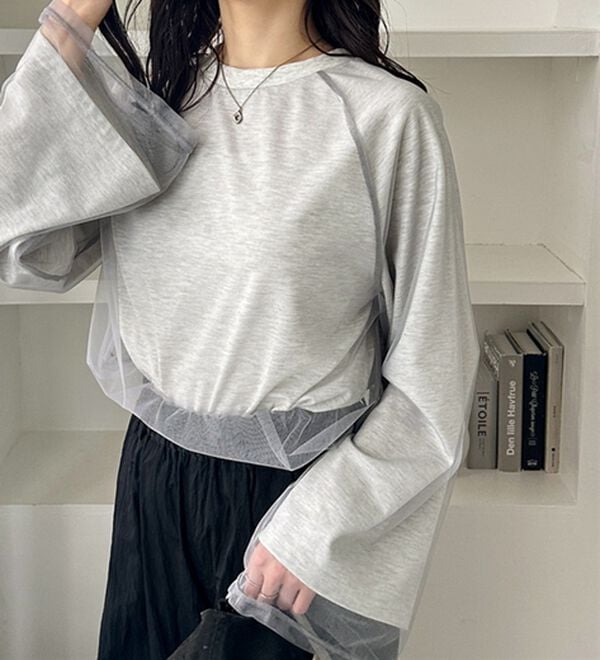 GeeRA（ジーラ）の「チュールレイヤードロンＴ（Tシャツ）」｜詳細画像