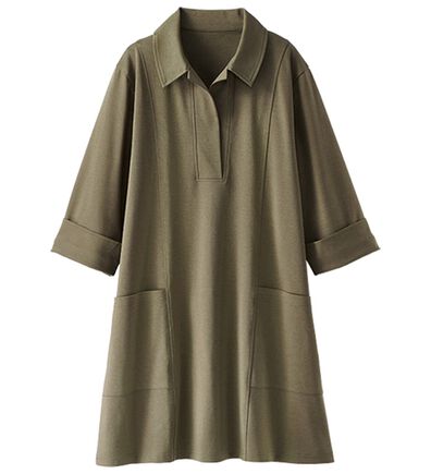 BELLUNA（ベルーナ）の「なめらかポンチ素材衿付きチュニック（チュニック）」