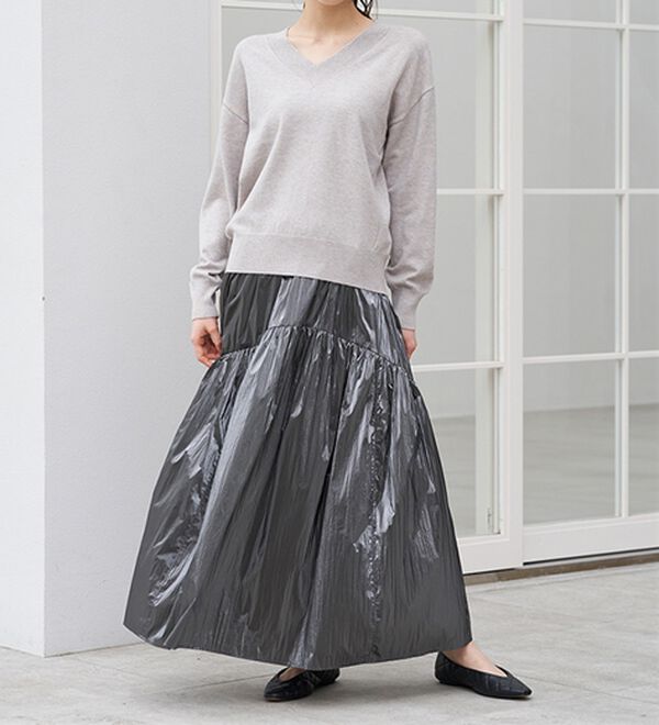 RANAN（ラナン）の「もちもちベーシックニット（Vネック・ハイネック）（ニット・セーター）」｜詳細画像