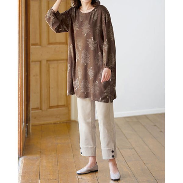 BELLUNA（ベルーナ）の「すぽっと着られる！ゆったりラクチンプリントチュニック（チュニック）」｜詳細画像