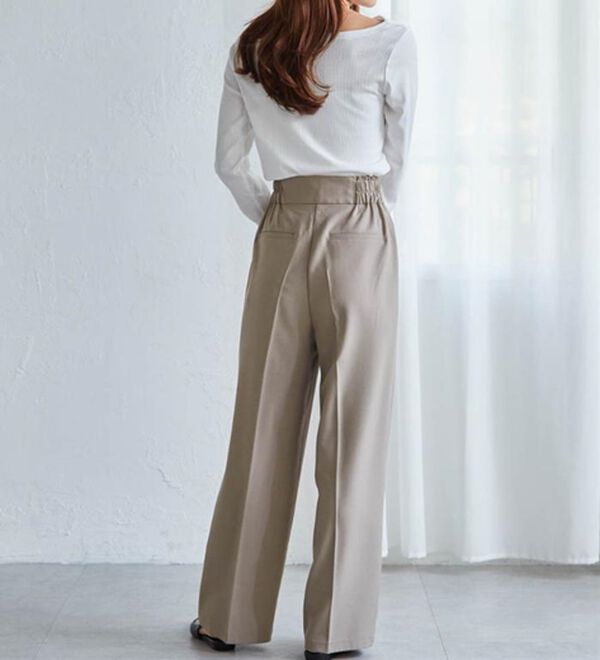 RANAN（ラナン）の「ハイウエストジップワイドパンツ（ワイドパンツ・ガウチョ）」｜詳細画像