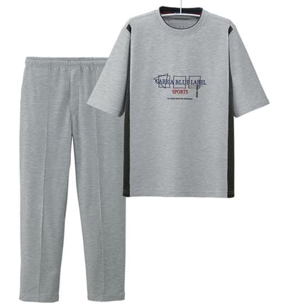 「＜カルビア＞夏素材で快適！毎日活躍切替デザインホームスーツ（メンズルームウェア）」