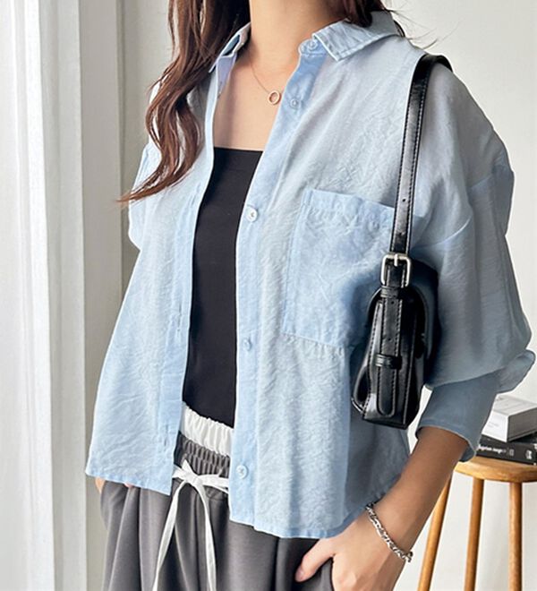 GeeRA（ジーラ）の「着回し自在シアーショートシャツ（シャツ）」｜詳細画像