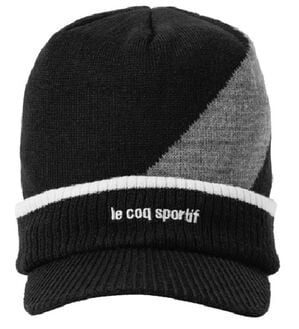 「庇付きニットキャップ（メンズゴルフウェア）」｜ブラック