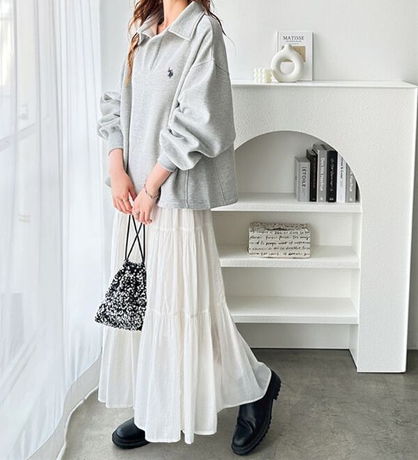 GeeRA（ジーラ）の「【U.S.POLO ASSN.】表ピーチポロ衿スウェット（カットソー）」｜詳細画像